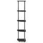 HOMLUX 5-Tier Modern Tall Corner Open Bookshelf in Black and Grey, , large