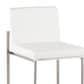 LumiSource Fuji 26" Counter Stool with White Upholstery in Stainless Steel (Set of 2), , large
