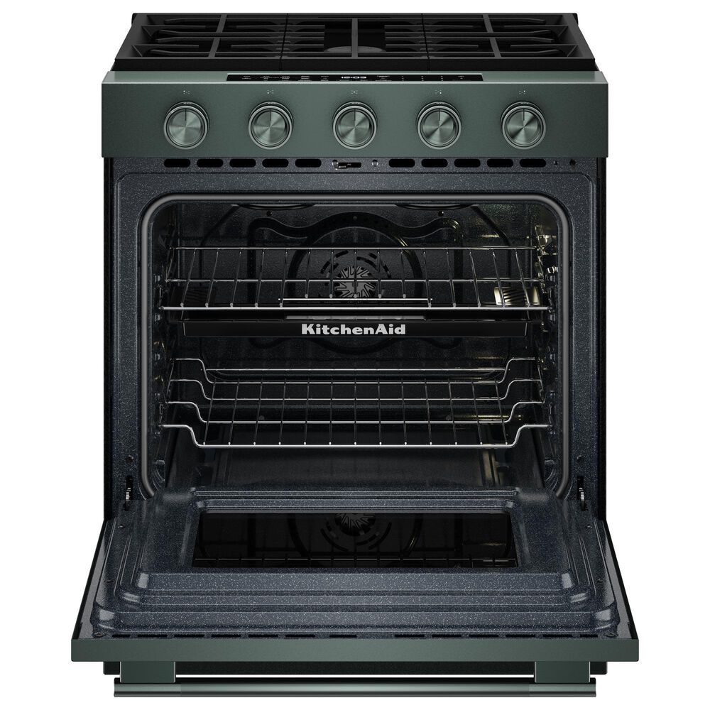 KitchenAid 2-Piece Kitchen Package with 30" Slide-In Smart Gas Range and 30" Over-the-Range Microwave Oven in Juniper, , large