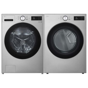 LG 5 Cu. Ft. Smart Front Load Washer and 7.4 Cu. Ft. Gas Dryer Laundry Pair in Graphite Steel, , large