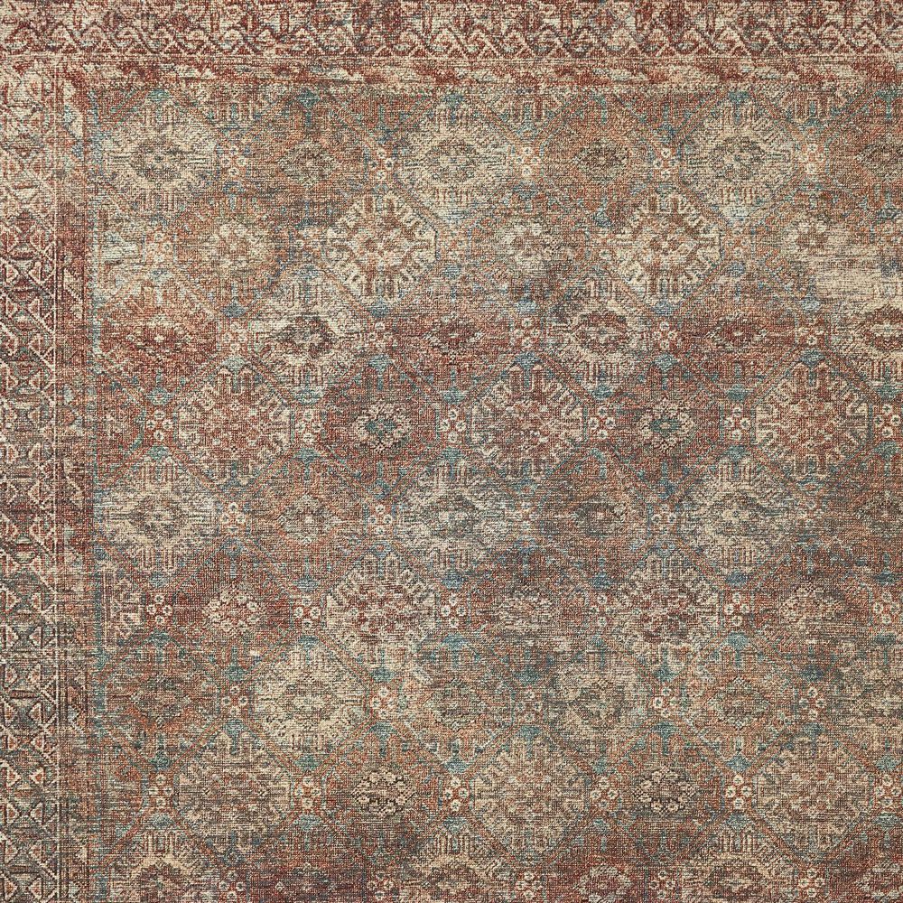 Amber Lewis x Loloi Billie 2&#39;3&quot; x 3&#39;9&quot; Aqua and Rust Area Rug, , large