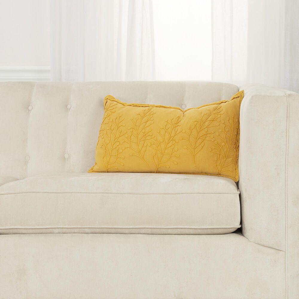 Rizzy Home 14" x 26" Down Filled Throw Pillow in Yellow NFM