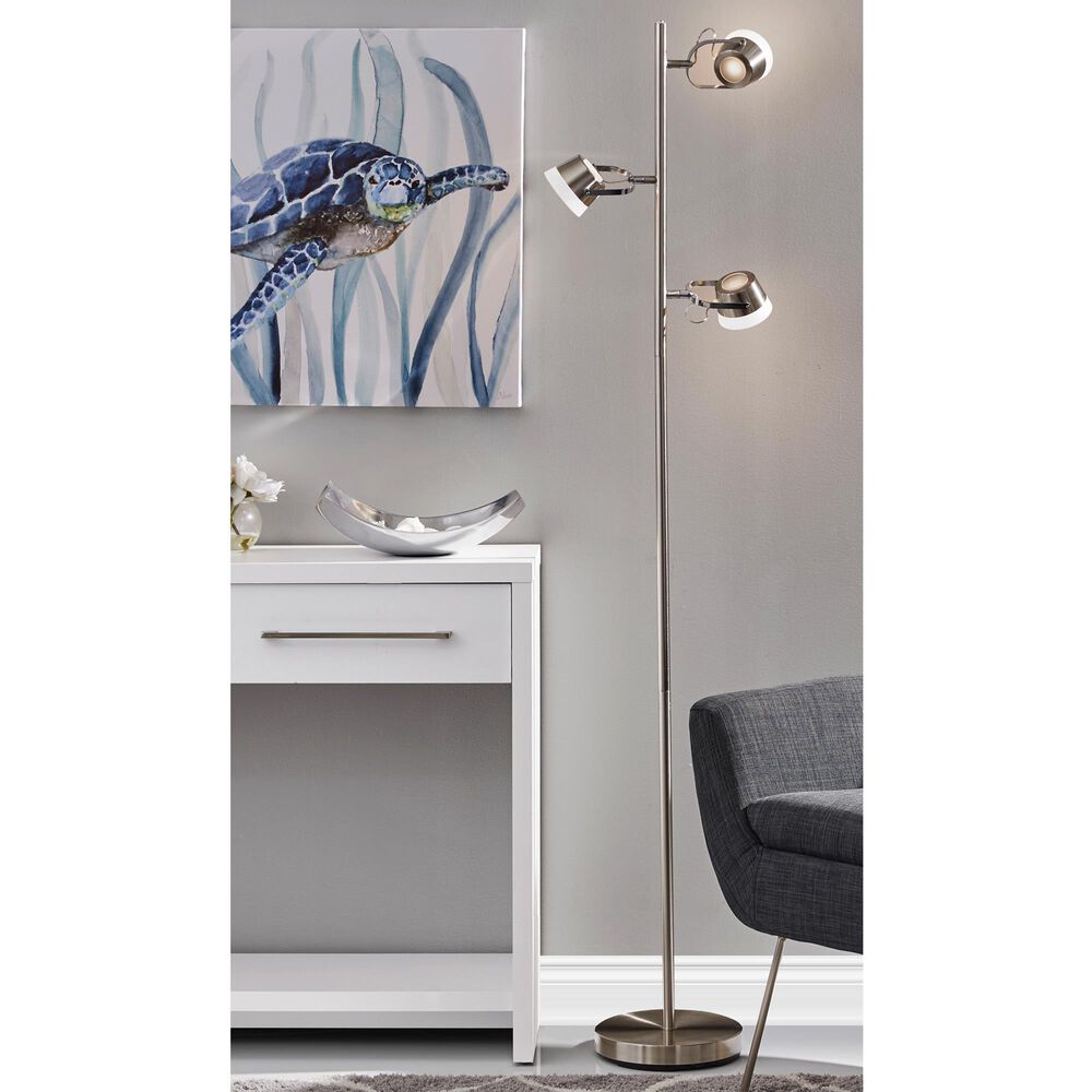 Adesso Nitro LED Tree Lamp in Brushed Steel, , large