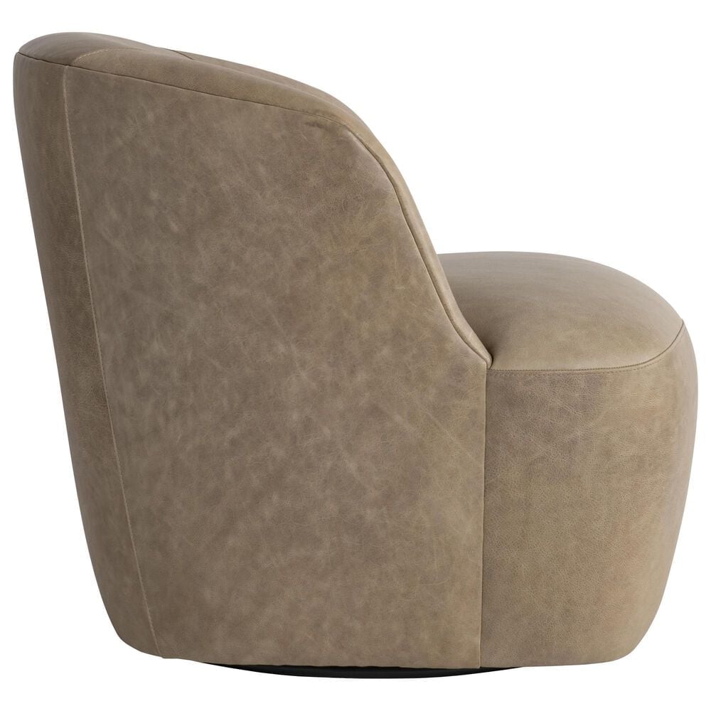 Bernhardt Tilly Leather Swivel Chair in Gray, , large