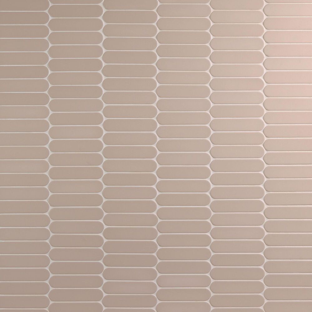 Dal-Tile Artefino Element Sand 1.5" x 6" Capsule on 12" x 13" Porcelain Mosaic Sheet, , large