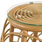Pacific Landing Dahlia Round End Table in Natural Brown, , large