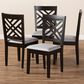 Baxton Studio Caron Side Chair with Gray Cushion in Espresso Brown (Set of 4), , large