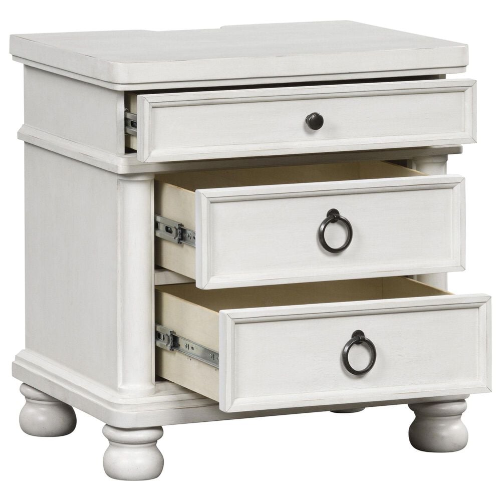 Ashley Rowlenstown 3-Drawer Nightstand in Antique White with Outlets and USB Ports, , large