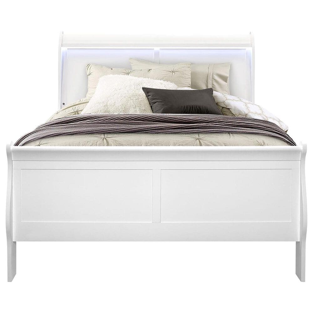 Global Furniture USA Charlie Full Bed in White, , large