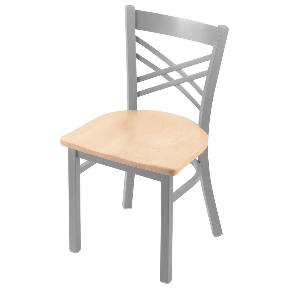 Holland Bar Stool 620 Catalina 18" Chair with Anodized Nickel and Natural Maple Seat, , large