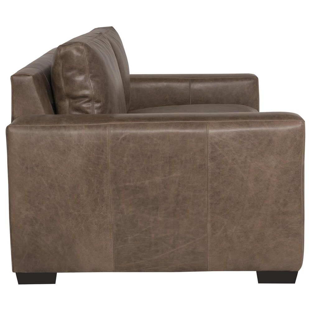 Bernhardt Dawkins Stationary Leather Loveseat in Brown, , large