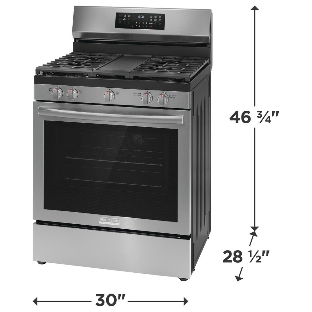 Frigidaire Gallery 2-Piece Kitchen Package with 5.1 Cu. Ft. Gas Range and 30" Over-The-Range Microwave in Stainless Steel, , large