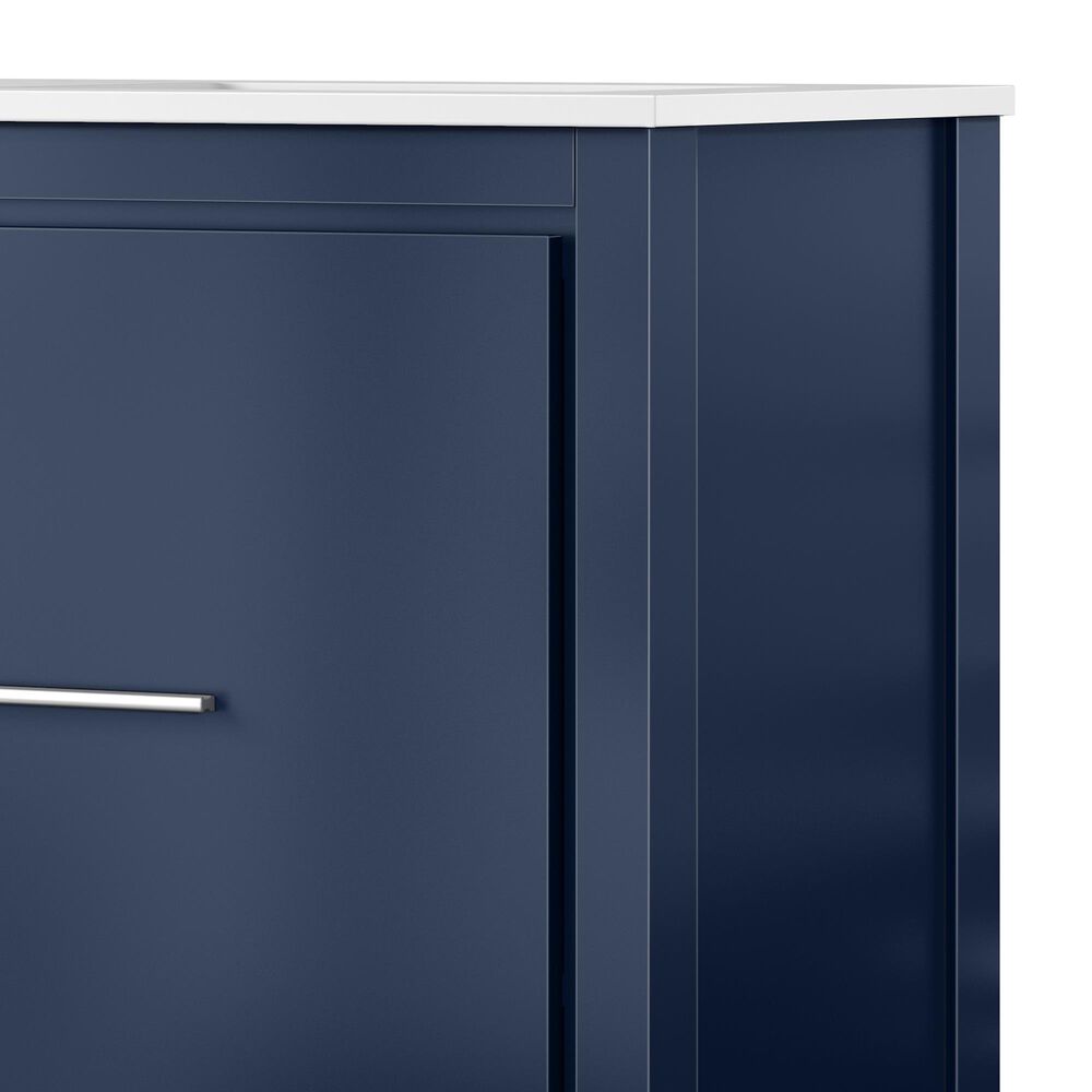 Lexora Home Lafarre 48&quot; Double Bathroom Vanity in Navy Blue with 2 cm White Quartz Top and Rectangular Sinks, , large