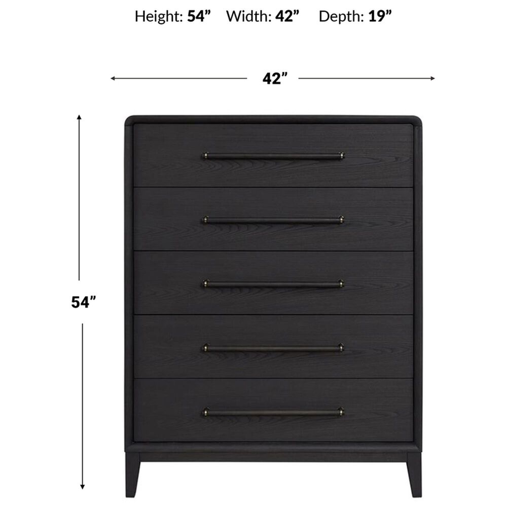 Sterling Timber Elure 5-Drawer Chest with Bar Pulls in Peppercorn, , large