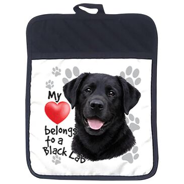 1 Brilliant Gift Heart Paws Black Lab Pot Holder in White, , large