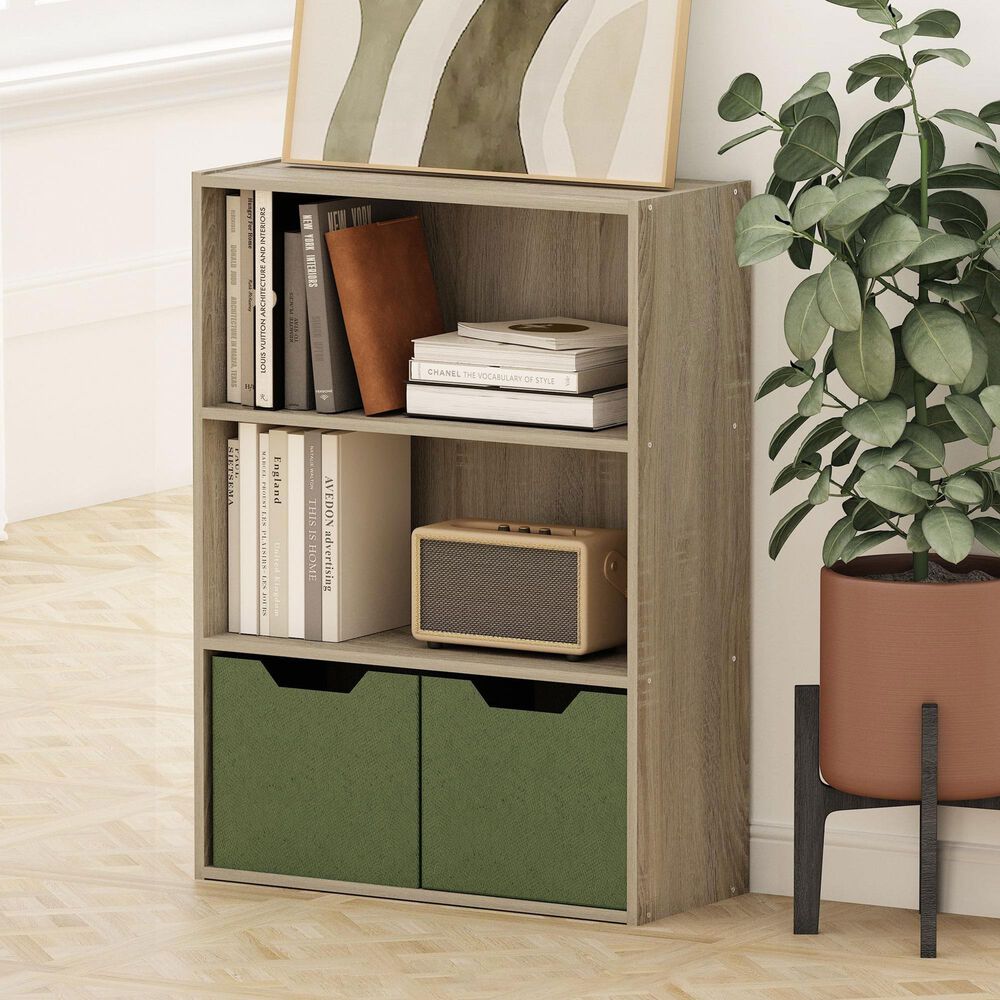 HOMLUX 3-Tier Open Shelf Bookcase in Sonoma Oak, , large