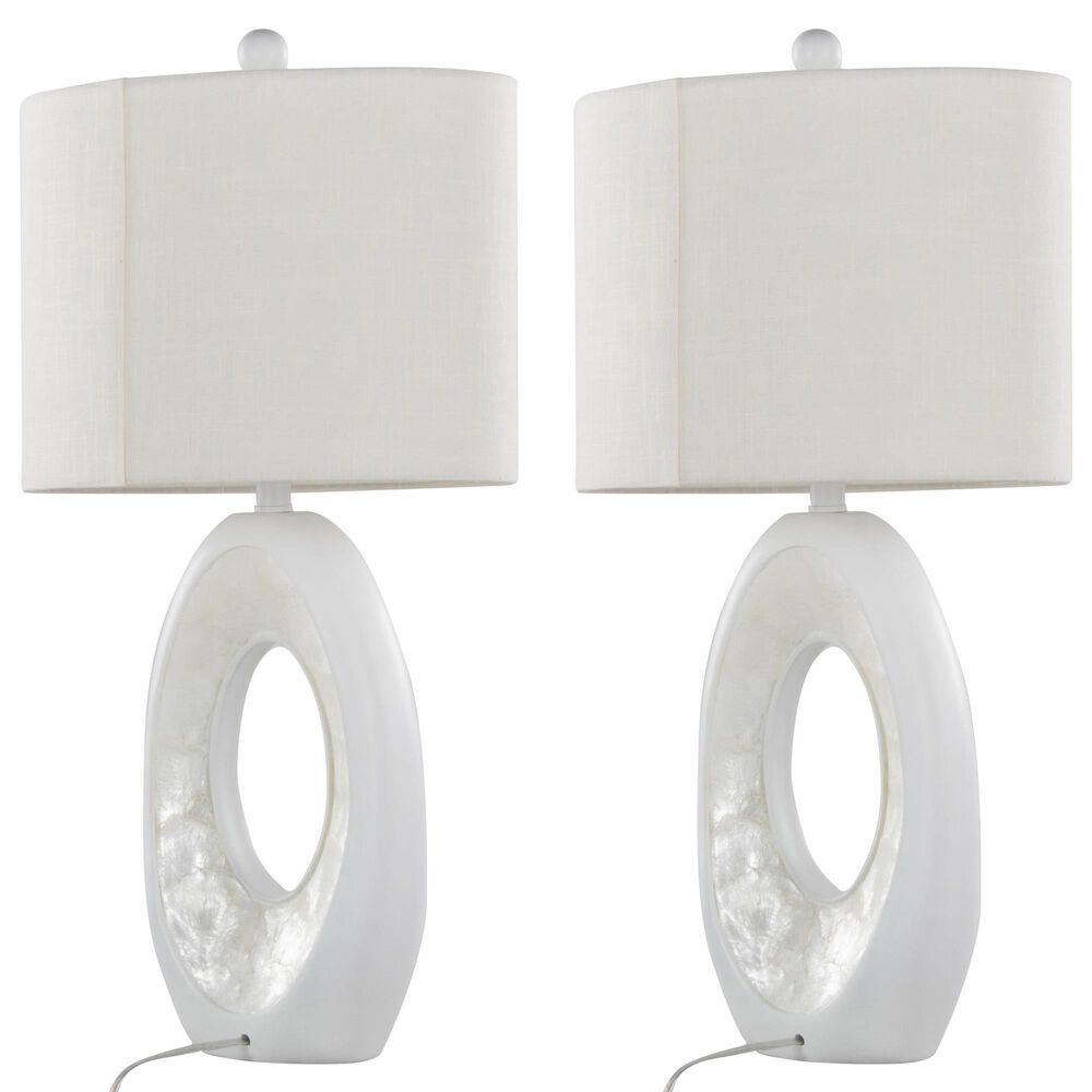 LumiSource Pearl Table Lamp in Matte White (Set of 2), , large