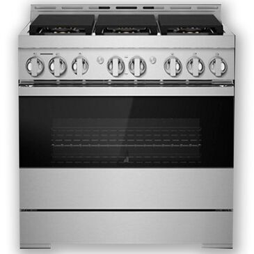 Jenn-Air 36" Gas Professional Range in Black Glass and Stainless Steel, , large
