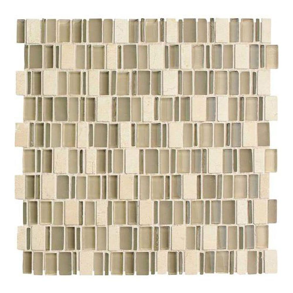 Dal-Tile Clio Mosaics Nox 12" x 12" Glass and Stone Mosaic Sheet, , large
