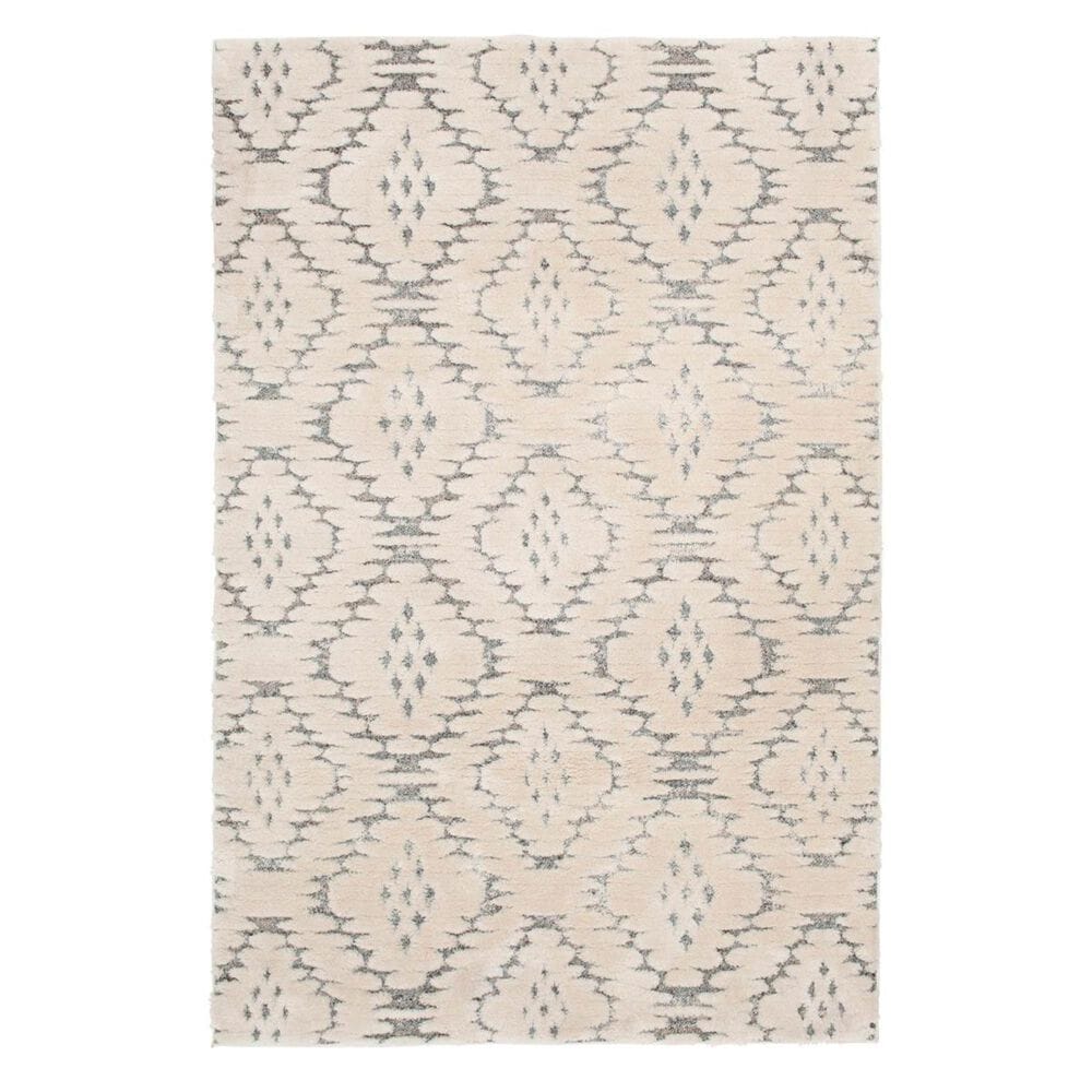 Central Oriental House Theon 5" x 7"3" Light Grey and White Area Rug, , large