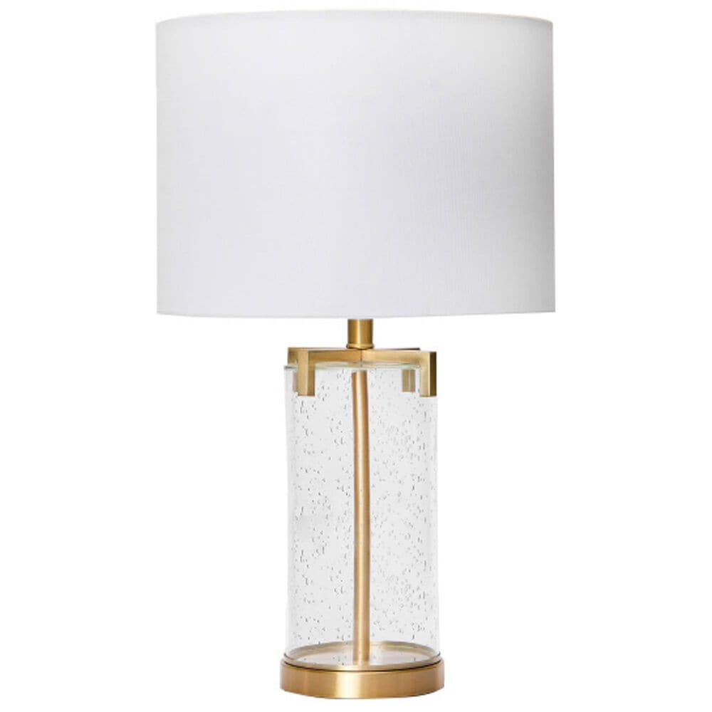 Creative Coop Modern Transparent Bubble Glass and Metal Table Lamp in Brushed Gold, , large