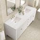 James Martin Vanities Myrrin 72" Double Vanity in Bright White with 3 cm Arctic Fall Solid Surface Top, , large