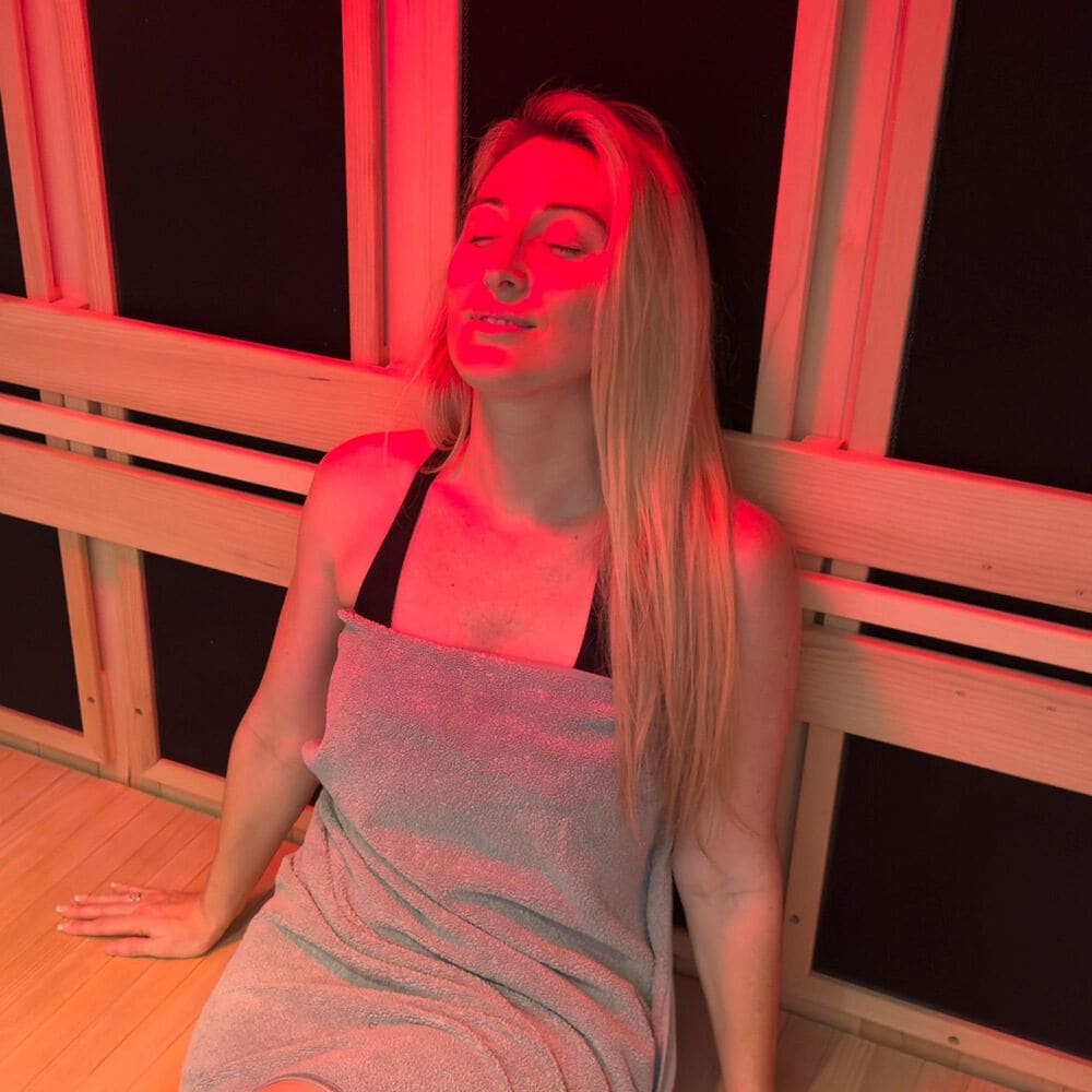 EZlife Elite 1-Person Compact Ultra Low EMF FAR Infrared Home Sauna in Natural Hemlock, , large