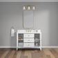 37B Kinsale 48" Single Bathroom Vanity Cabinet in Bright White with White Composite Stone Top and Backsplash, , large