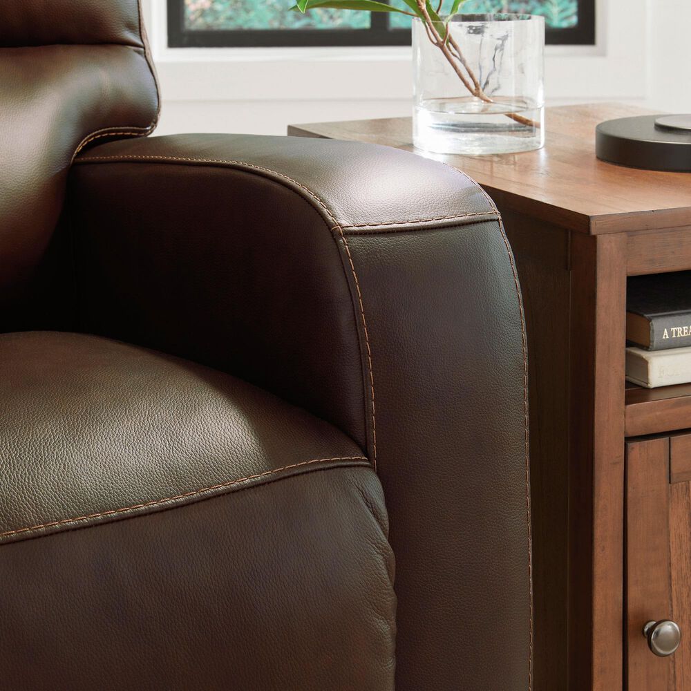 Ashley Emberla Swivel Glider Recliner in Coffee, , large