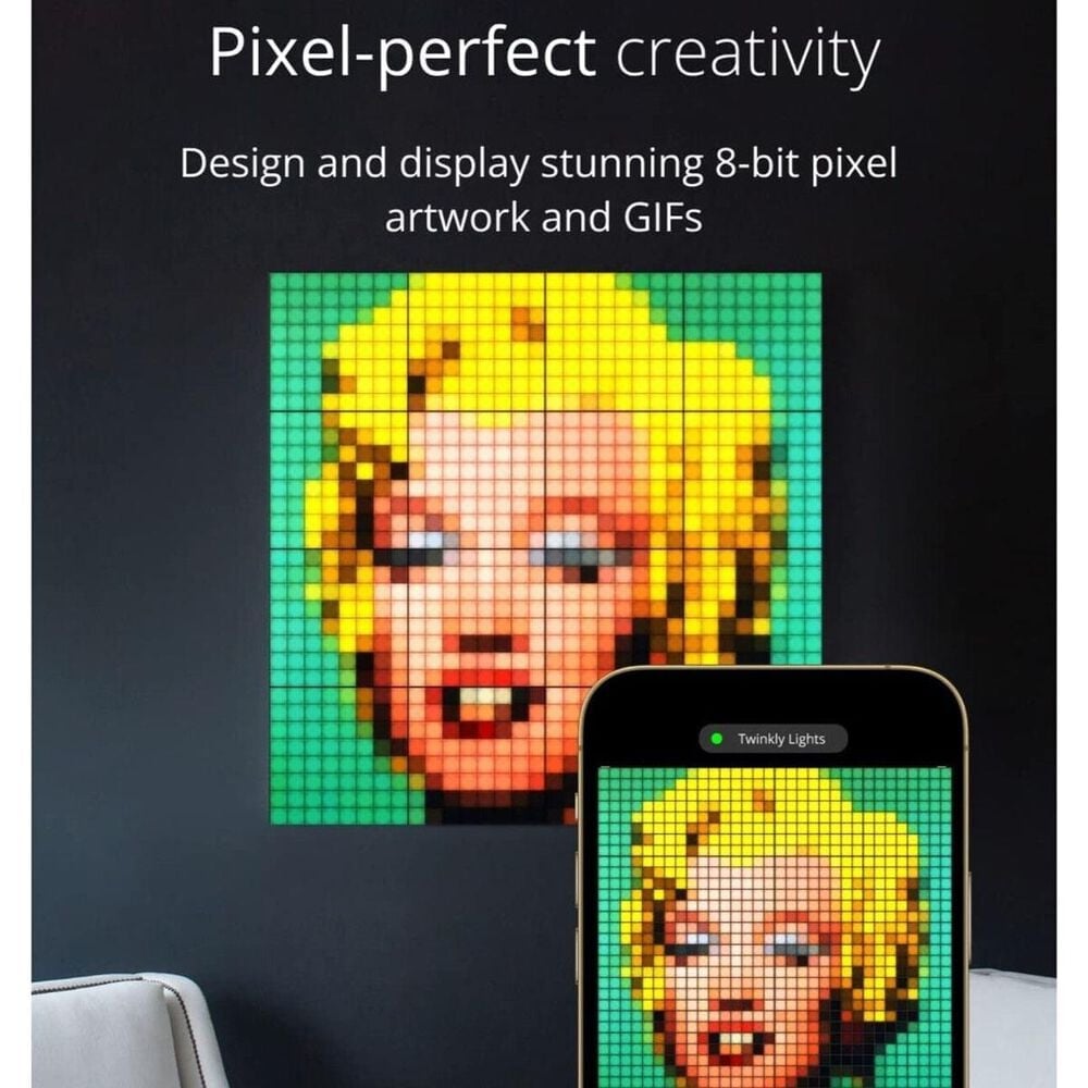Twinkly 3 Square Blocks extension, 64 RGB Pixels, 8x8 in., Black, IP20, , large