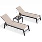 HOMLUX 3-Piece Patio Chaise Lounge Set with Wheels in Beige, , large