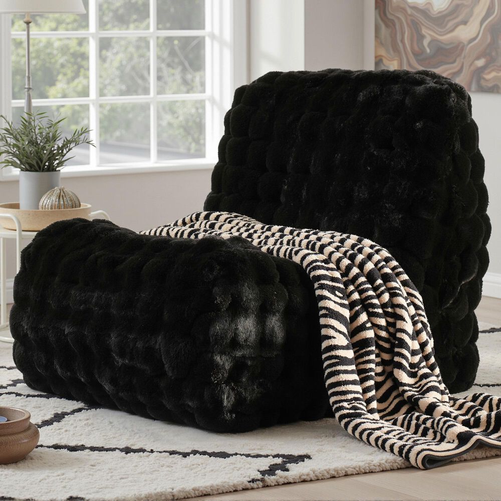 HOMLUX Togo Sofa Bean Bag Chair in Black, , large