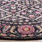 Safavieh Adirondack ADR203Z 6" Round Black and Fuchsia Area Rug, , large