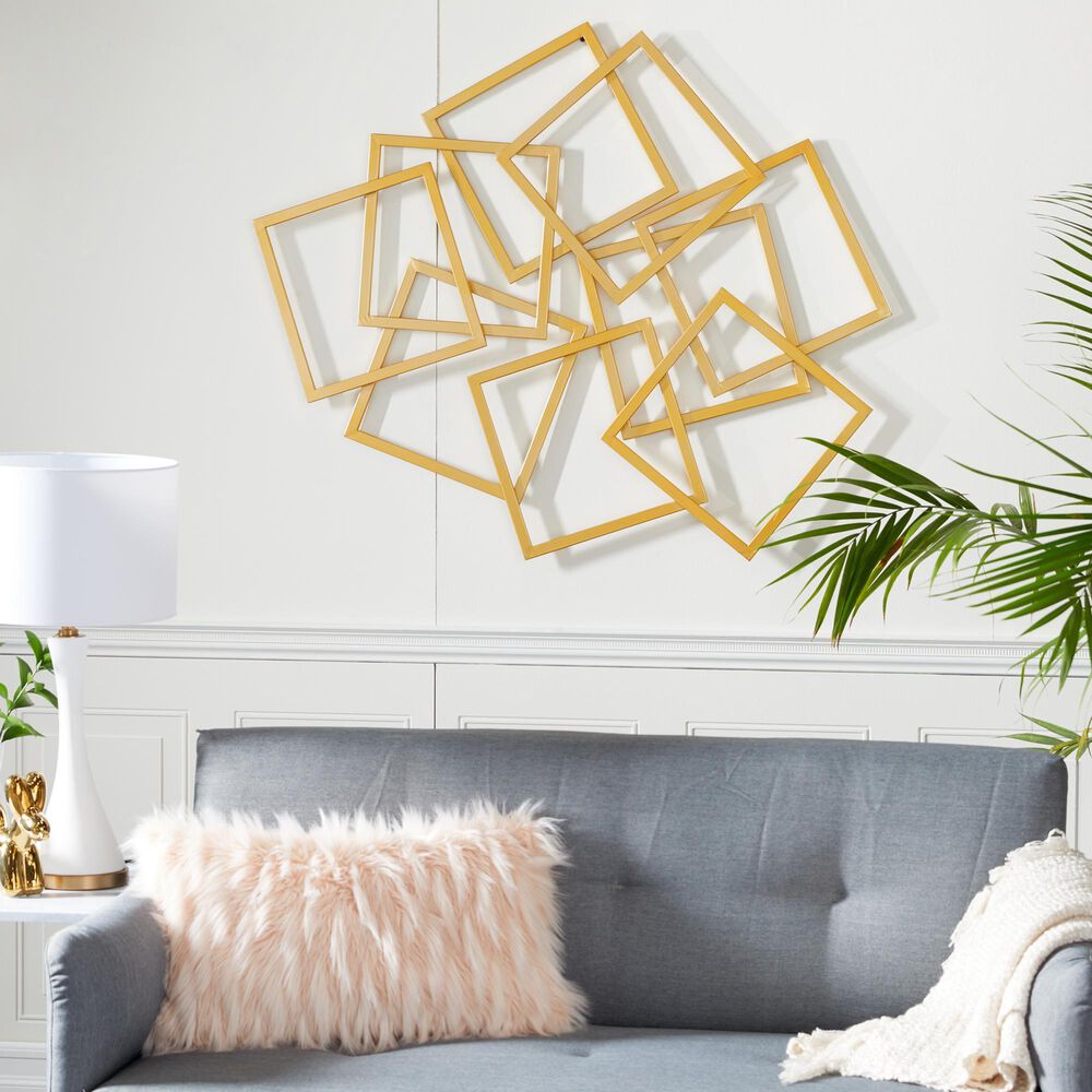 CosmoLiving by Cosmopolitan 37&quot; x 45&quot; Abstract Wall Decor in Gold, , large