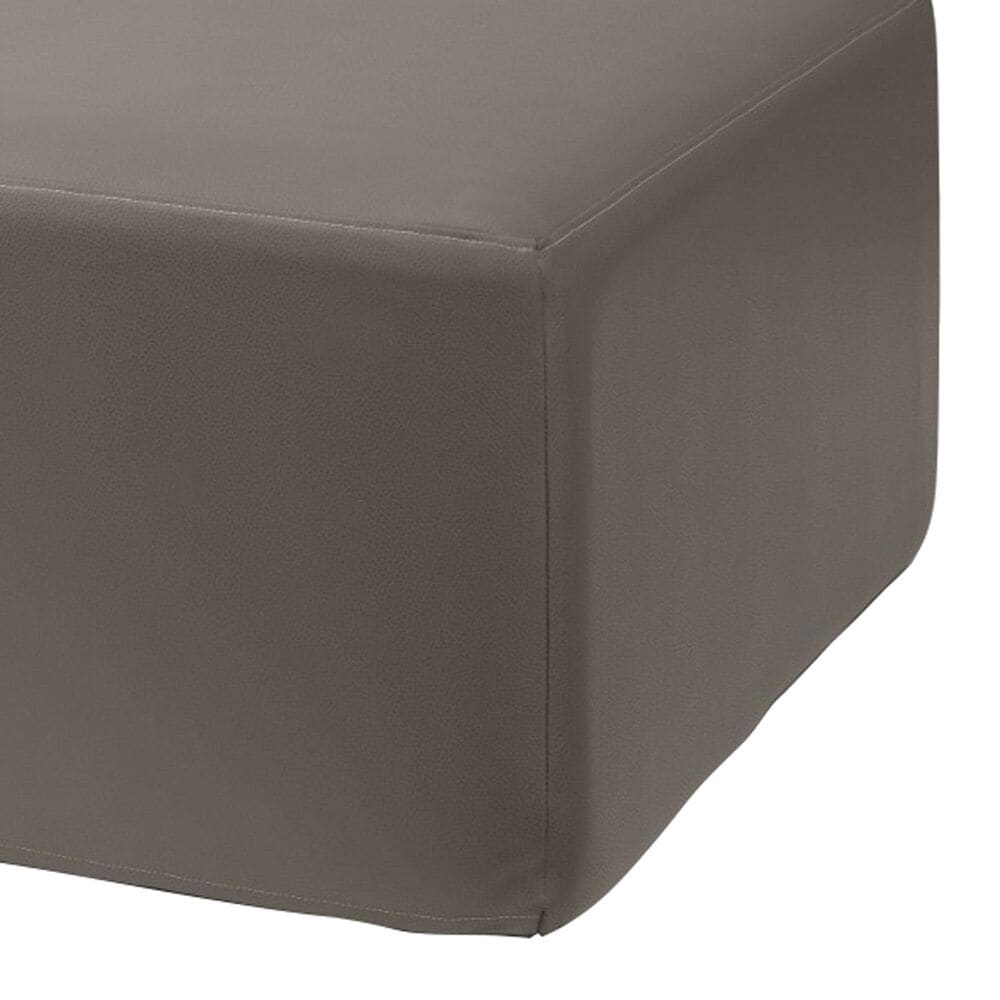Jaxx Fairlie Faux Leather Ottoman in Gunmetal, , large