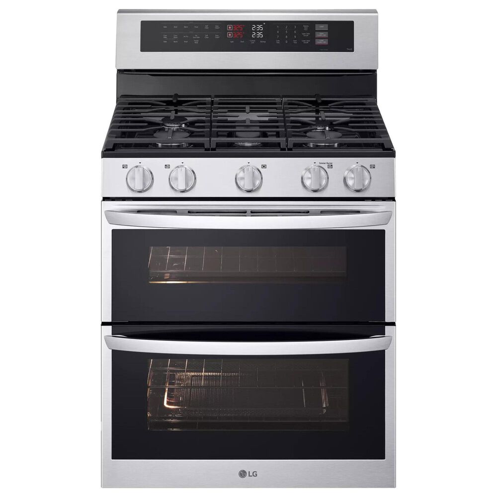 LG 6.9 cu. ft. Smart Gas Double Oven Freestanding Range with ProBake Convection and Air Fry in Stainless Steel, , large