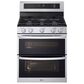 LG 6.9 cu. ft. Smart Gas Double Oven Freestanding Range with ProBake Convection and Air Fry in Stainless Steel, , large