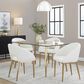 LumiSource Renee Arm Chair with White Faux Leather Cushion in Gold (Set of 2), , large