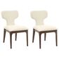 HOMLUX Koen Upholstered Side Chair with Beige Chenille Upholstery in Brown Oak (Set of 2), , large