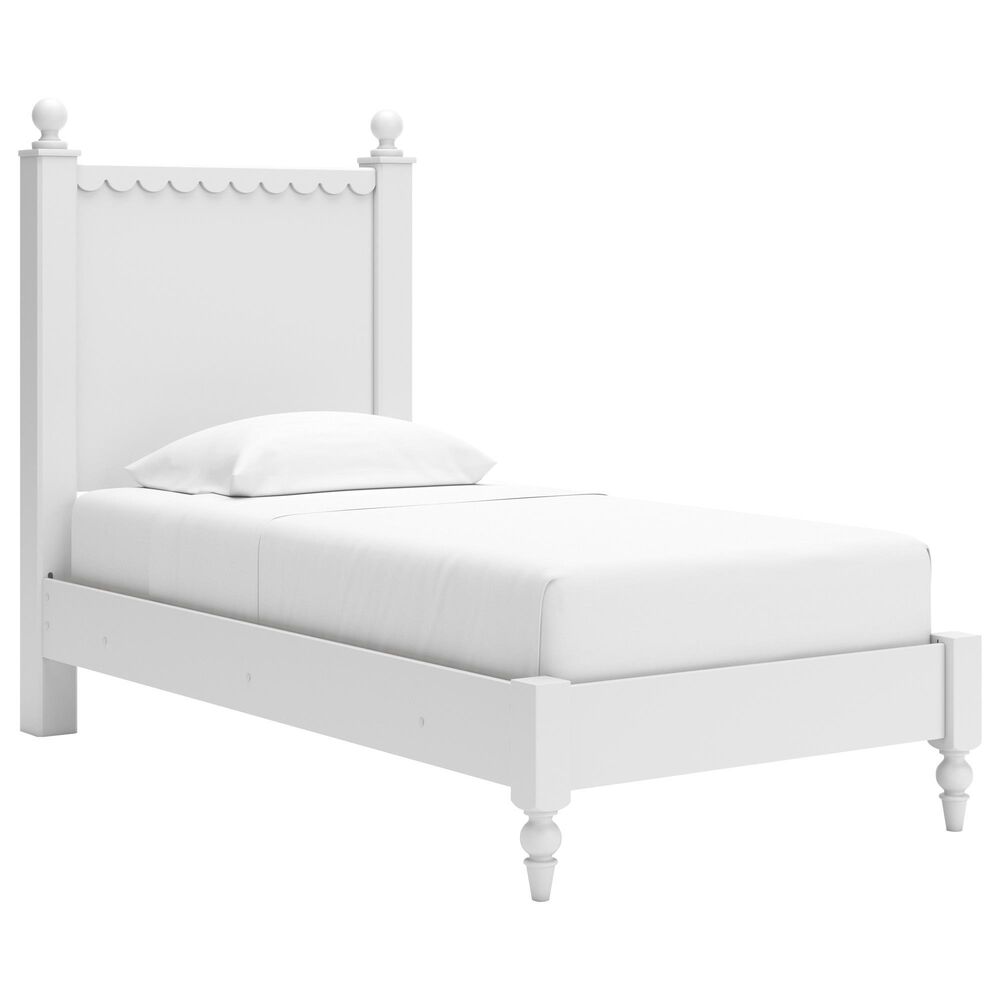 Ashley Mollviney Twin Panel Bed in Matte White, , large