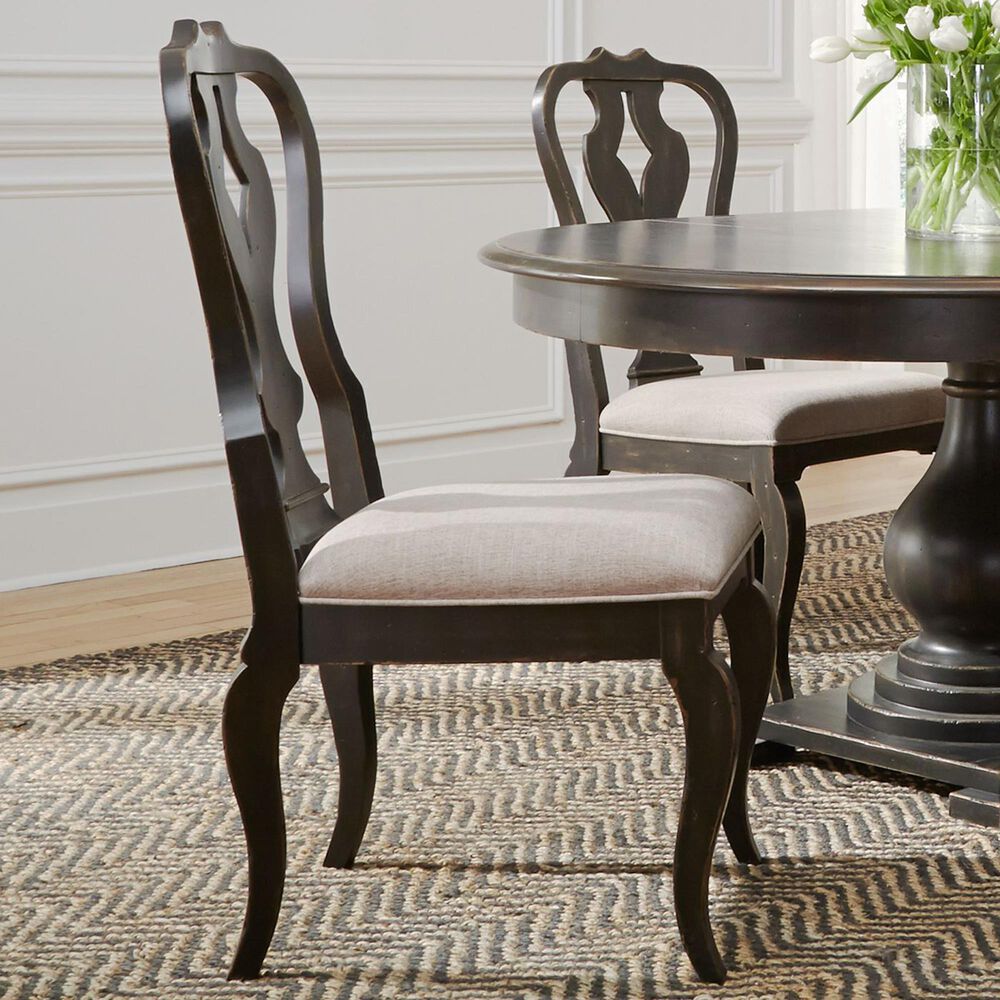 Belle Furnishings Chesapeake Splat Back Side Chair in Antique Black, , large