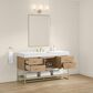 37B Mauri 60" Single Bathroom Vanity with Metal Base in Warm Oak and White Composite Stone Top, , large