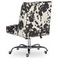Linon Home Decor Draper Office Chair with Black and White Cow Cushion in Chrome, , large