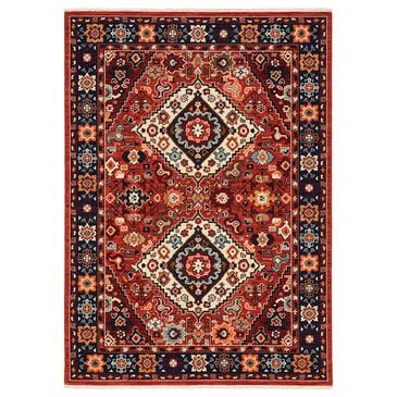Oriental Weavers Lilihan Medallion 2061V 5"3" x 7"6" Red and Blue Area Rug, , large