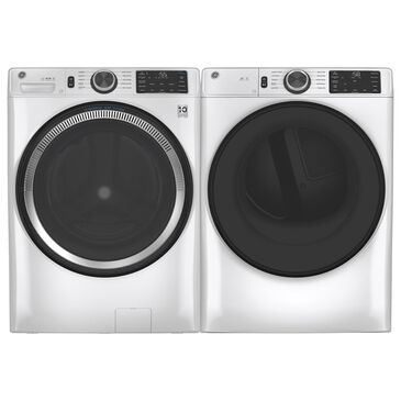 GE Appliances 4.8 Cu. Ft. Front Load Washer and 7.8 Cu. Ft. Electric Dryer Laundry Pair in White, , large