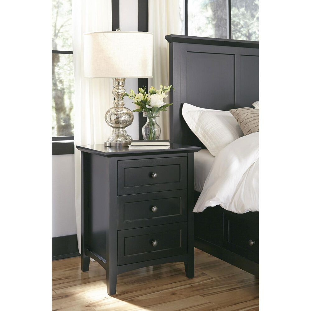 Urban Home Paragon 3 Drawers Nightstand in Opaque Black, , large