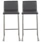 Lumisource Mara Barstool with Grey Cushion in Stainless Steel (Set of 2), , large
