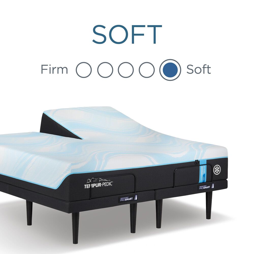 Tempur-Pedic LuxeBreeze 2.0 Soft Flex Head King Mattress with 2 Twin XL Ergo ProSmart Adjustable Bases, , large
