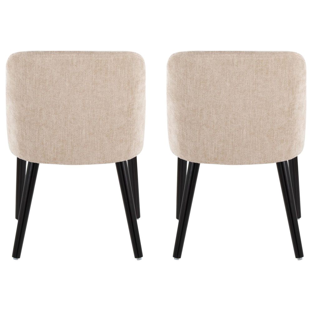 Lumisource Rina Side Chair with Light Brown Cushion in Black (Set of 2), , large