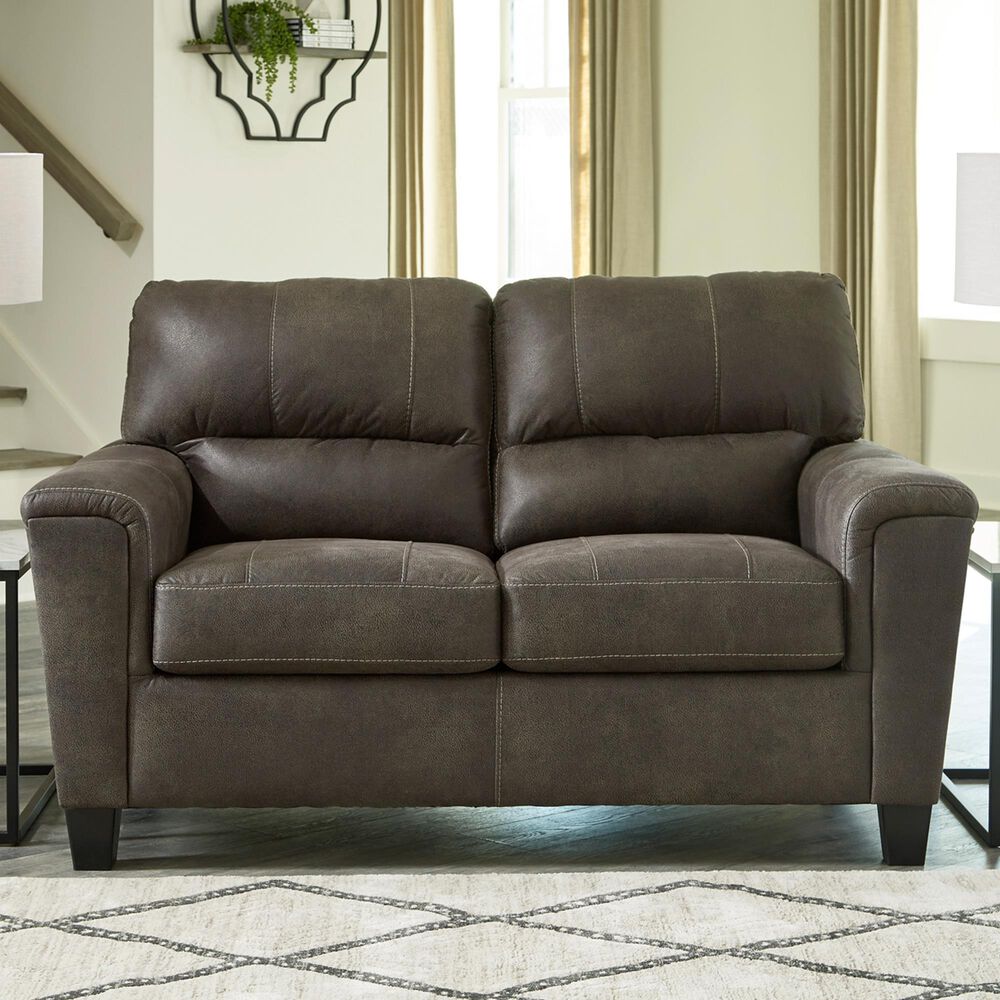Ashley Navi Stationary Loveseat in Smoke, , large